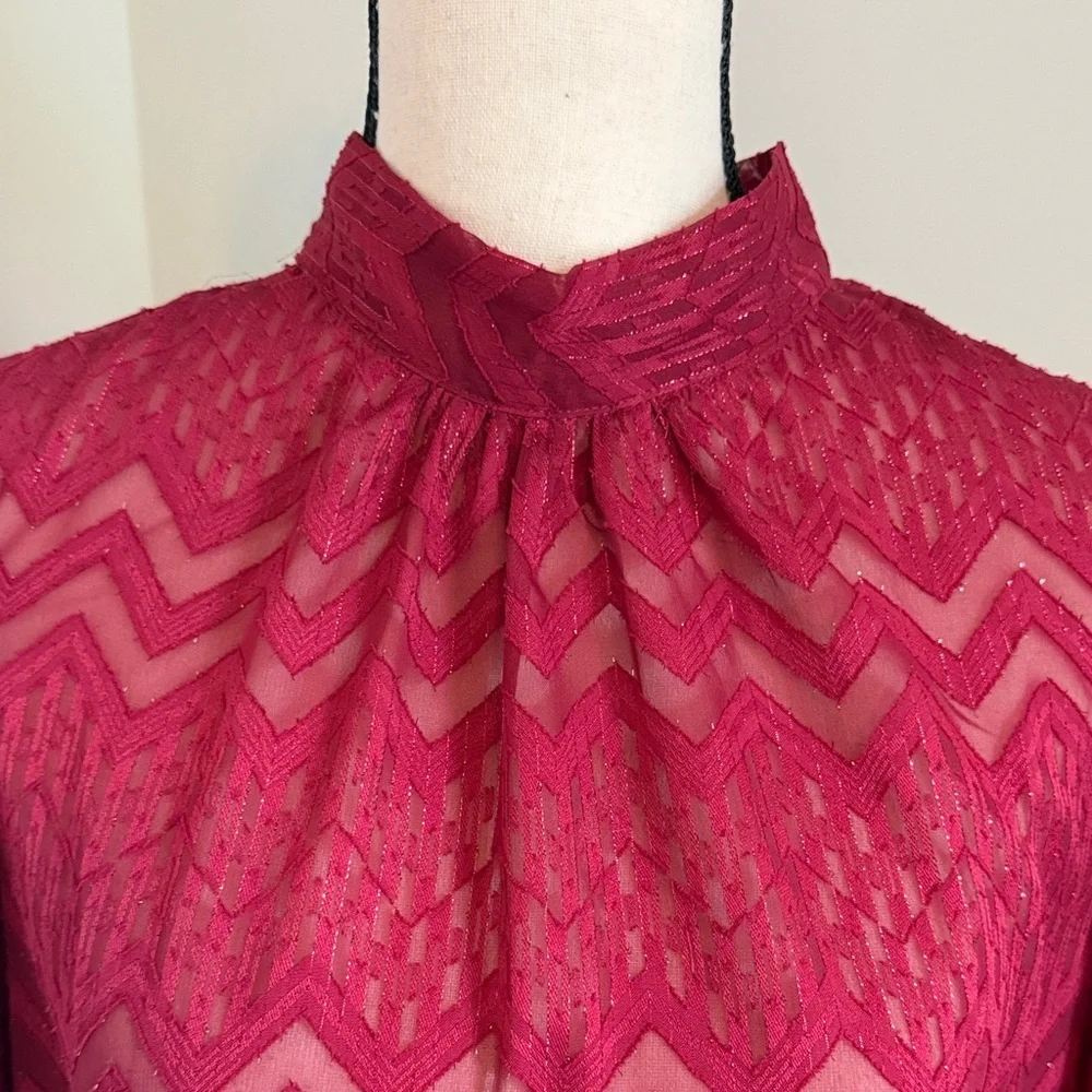 Red Lace Blouse - Picture 2 of 4